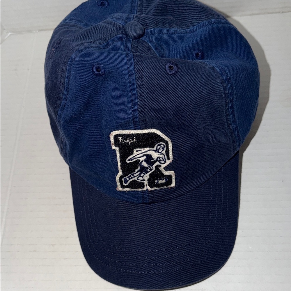 Polo Ralph Lauren Cap Strap Back R Logo Varsity Football Letterman Boys Sz 8-20